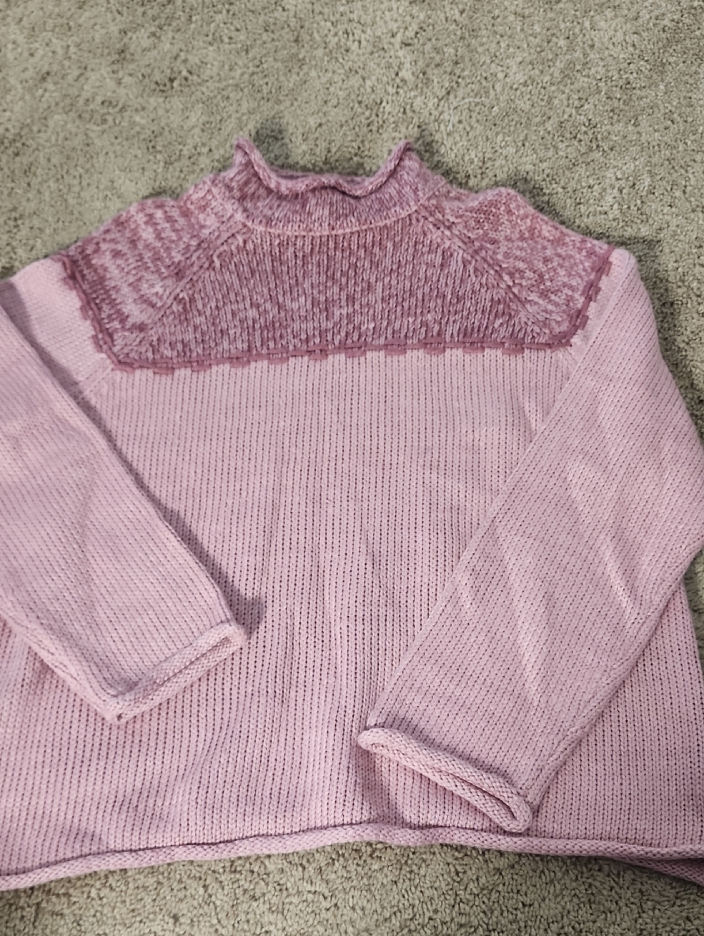 Women’s Pink Two-Tone Knit Sweater